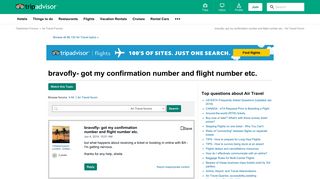 bravofly- got my confirmation number and flight number etc. - Air ...