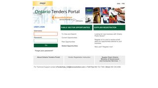 Ontario Tenders Portal - Login Page - OntarioTenders.BravoSolution ...