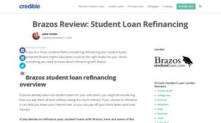 Brazos Review: Student Loan Refinancing | Credible