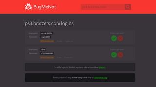 ps3.brazzers.com passwords - BugMeNot