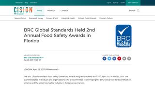 BRC Global Standards Held 2nd Annual Food Safety Awards in Florida