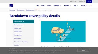 Breakdown cover policy details | Car Insurance | AXA UK