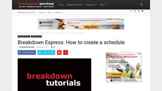 Breakdown Express: How to create a schedule