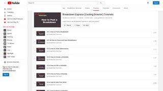 Breakdown Express (Casting Director) Tutorials - YouTube