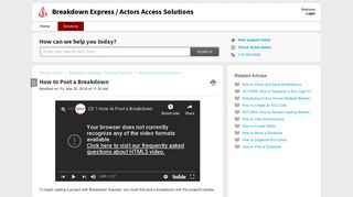 How to Post a Breakdown : Breakdown Express / Actors Access ...