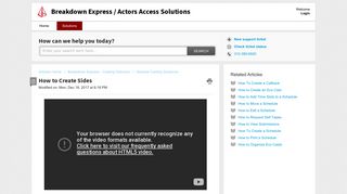 How to Create Sides : Breakdown Express / Actors Access Solutions