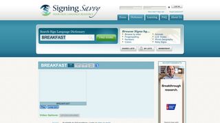 Sign for BREAKFAST - Signing Savvy