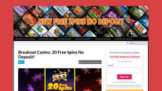 Breakout Casino - New Free Spins No Deposit