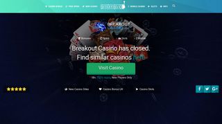 Breakout Casino - Claim your 10 no deposit bonus spins only on Slotsia!