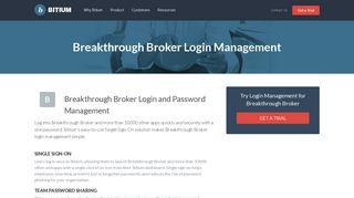 Breakthrough Broker Login Management - Team Password Manager