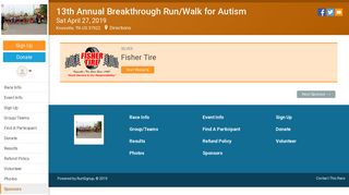 13th Annual Breakthrough Run/Walk for Autism: Fisher Tire - RunSignup