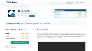 BreatheHr Reviews and Pricing - 2019 - Capterra