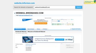 webmail.bredband2.com at WI. Bredband2 Webmail :: Welcome to ...