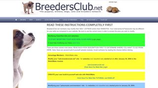 Breeders Club Login Page
