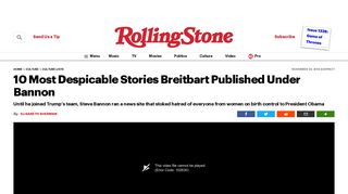 10 Most Despicable Stories Breitbart Published Under Bannon ...