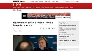 How Breitbart became Donald Trump's favourite news site - BBC News