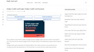 Dodge Credit Card Login | Dodge Credit Card Payment - Bank And card