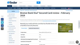 Bremer Bank Secured Visa Credit Card review | finder.com