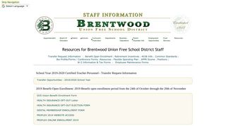 Staff Information - Brentwood Union Free School District