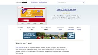 Breo.beds.ac.uk website. Blackboard Learn.