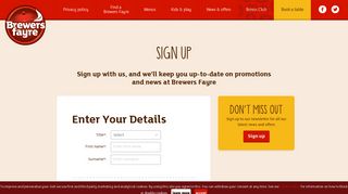 Sign Up - Brewers Fayre