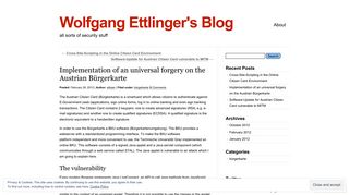 Implementation of an universal forgery on the Austrian Bürgerkarte ...