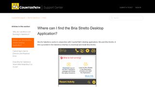 Where can I find the Bria Stretto Desktop Application? – CounterPath ...
