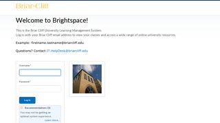 Login - Briar Cliff University - Brightspace
