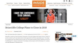 Briarcliffe College Plans to Close in 2018 - Inside Higher Ed