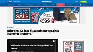 Briarcliffe College files closing notice, cites economic problems ...