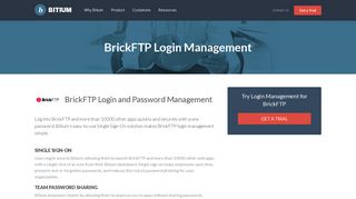 BrickFTP Login Management - Team Password Manager - Bitium