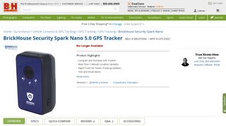 BrickHouse Security Spark Nano 5.0 GPS Tracker GPS-SN5C B&H