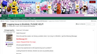 Logging Issue in Bricklink. PLEASE HELP! - General LEGO Discussion ...