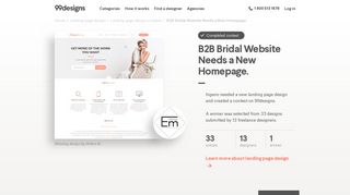 B2B Bridal Website Needs a New Homepage. | Landing page design ...