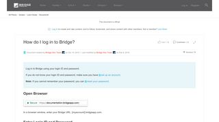 How do I log in to Bridge? | Bridge Community