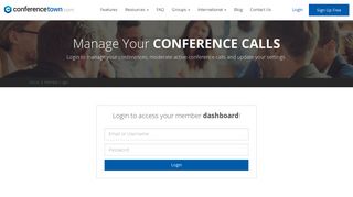 Login to Your Free Conference Web Interface | ConferenceTown.com