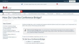 How Do I Use the Conference Bridge? - 8x8 Support