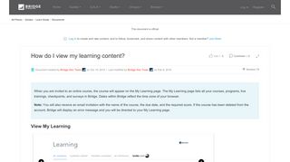 How do I view my learning content? | Bridge Community