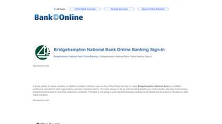 Bridgehampton National Bank Online Banking Sign-In - Bank Online