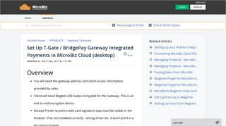 Set Up T-Gate / BridgePay Gateway Integrated Payments in MicroBiz ...