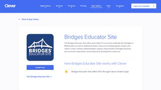 Bridges Educator Site - Clever application gallery | Clever