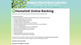 Bridgeton Onized FCU | ONLINE BANKING