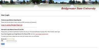 User Login - Bridgewater State University