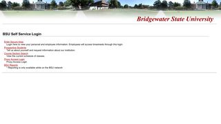 BSU Self Service Login - Bridgewater State University