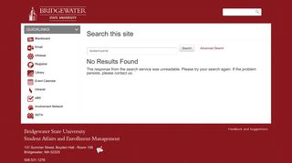 Student Portal - Search this site | MyBSU - Bridgewater State University