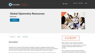 Global Optometry Resources - Brien Holden Vision Institute Academy