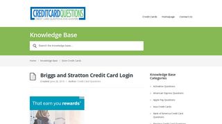 Briggs and Stratton Credit Card Login - Credit Card QuestionsCredit ...