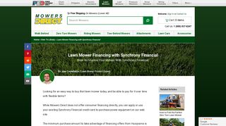 Lawn Mower Financing with Synchrony Financial - How to Finance ...