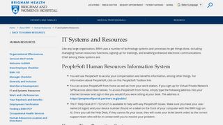 Essential IT Systems and Resources - Brigham and Women's Hospital