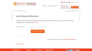 Bright Education Lost Password Recovery